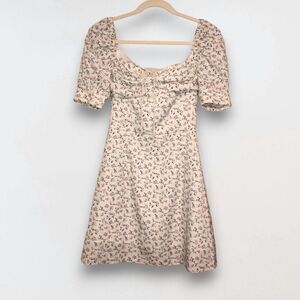 Pixie Market Ria Floral Bustier Tie Dress Milkmaid Cottage Core XS